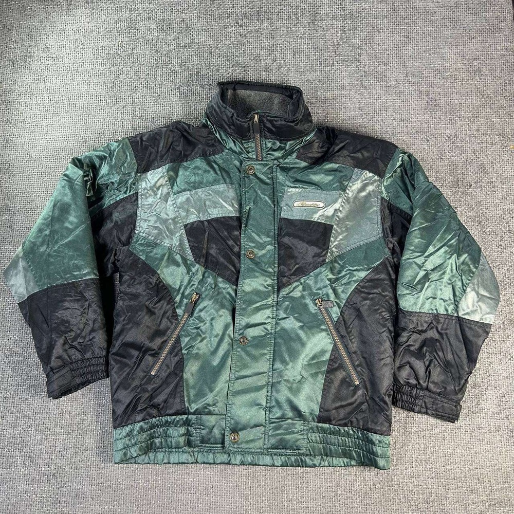 Schneider Dynamic Ski Jacket Mens 48 Green Black 90s Vintage Gorpcore Puffer